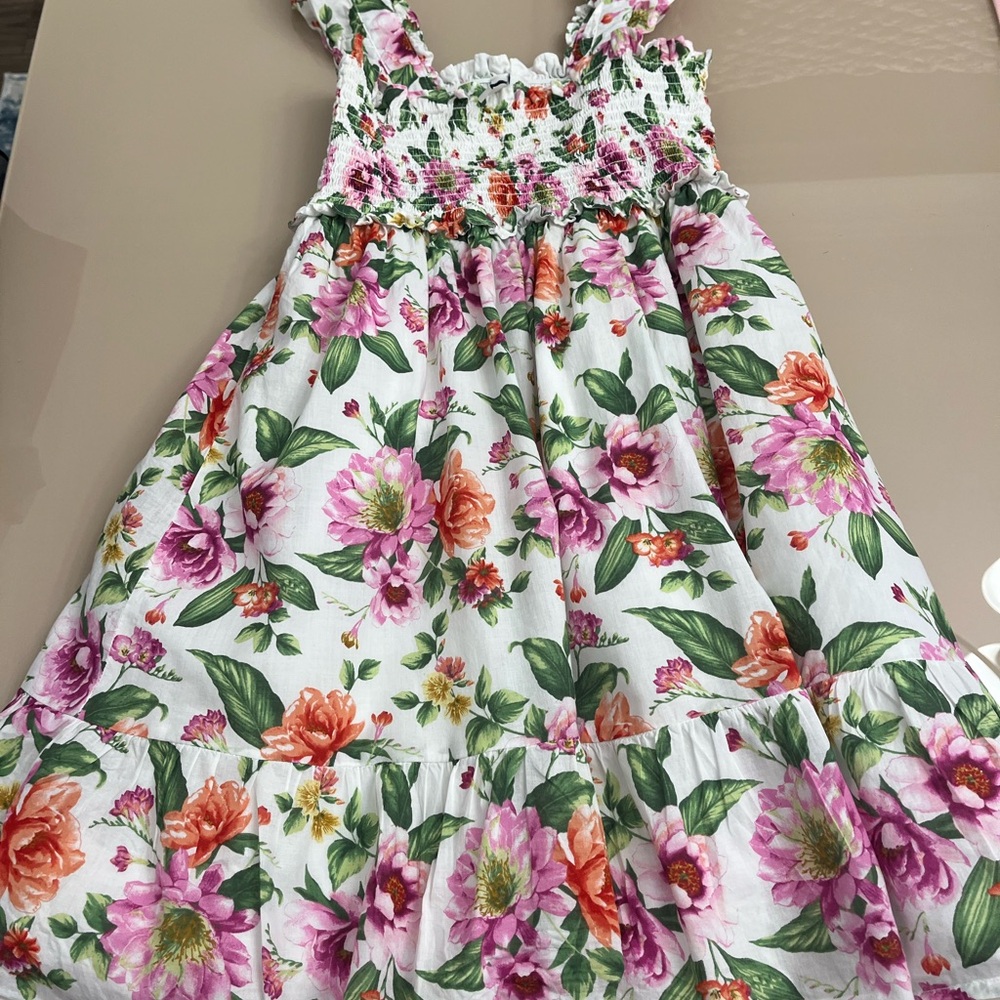 Janie and Jack Floral Dress with Pink and Orange Blooms